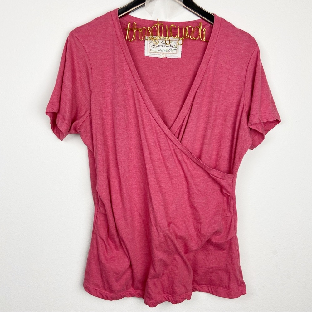 Aventura surplice crossover v neck blouse L